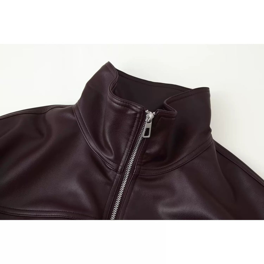 Stand collar and zip, close-up