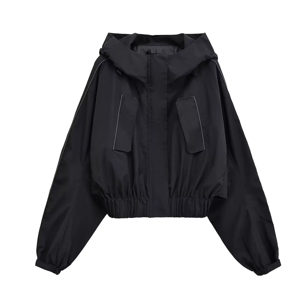 Hooded Cropped Windbreaker Jacket